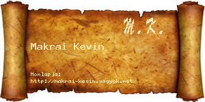 Makrai Kevin névjegykártya